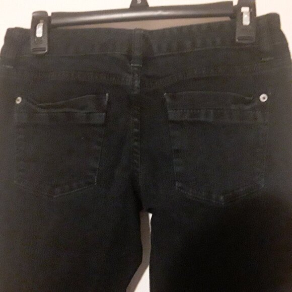 Mossimo Skinny Premium black denim jeans, ladies size 4S w/zipper/button fly - Picture 4 of 7
